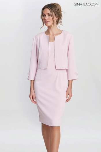 Gina Gilet Bacconi Pink Corinne Crepe Dress And Jacket (E01659) | £330