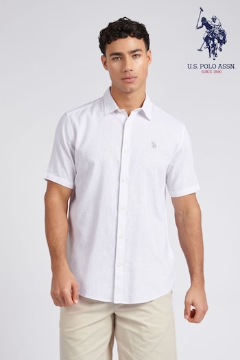 U.S. Piqu Polo Assn. Mens Linen Blend Short Sleeve Shirt (E01832) | £60