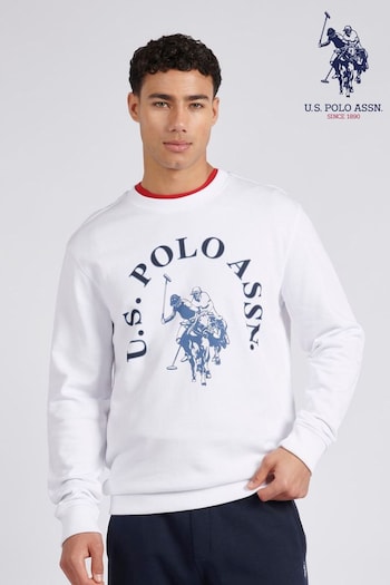 U.S. Polo Assn. Mens Classic Fit Chest Graphic White Sweatshirt (E01838) | £65