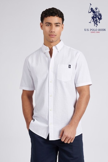 U.S. Polo Assn. Mens Seersucker Short Sleeve Shirt (E01845) | £60