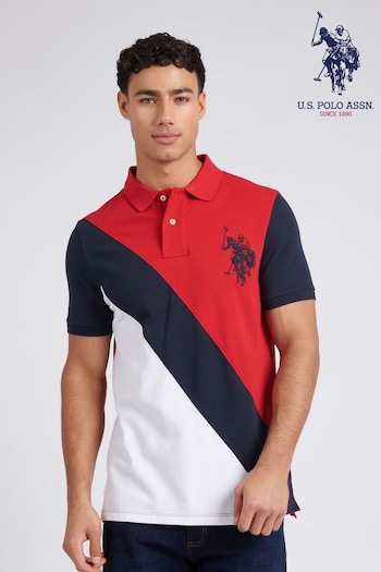 U.S. Polo Assn. Mens Red Regular Fit Cut & Sew Polo Shirt (E01857) | £60
