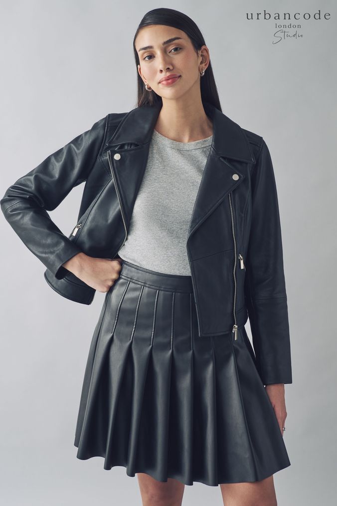 Black leather skirt next cheap