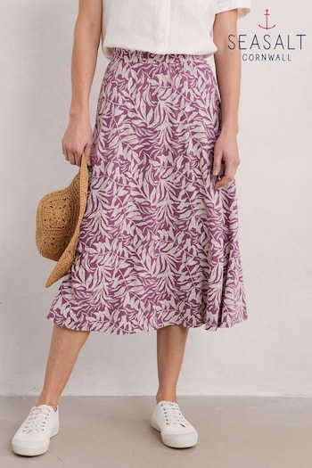 Seasalt Cornwall Purple Orchard Jersey Skirt (E01963) | £53