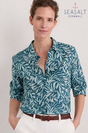 Seasalt Cornwall Blue Larissa Organic Cotton Shirt (E01977) | £46