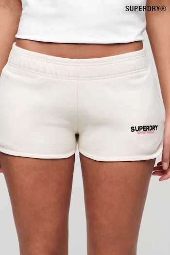 Superdry Cream Calvin Sportswear Logo Racer Shorts (E02118) | £35