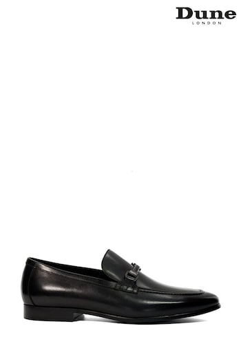 Dune London Scilly Woven Trim Black Loafers (E02142) | £120