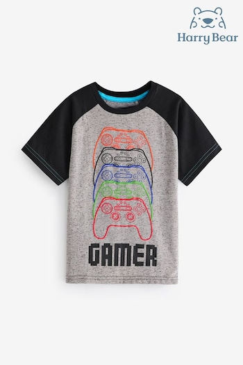 Harry Bear Grey Gaming Controller T-Shirt (E02300) | £13