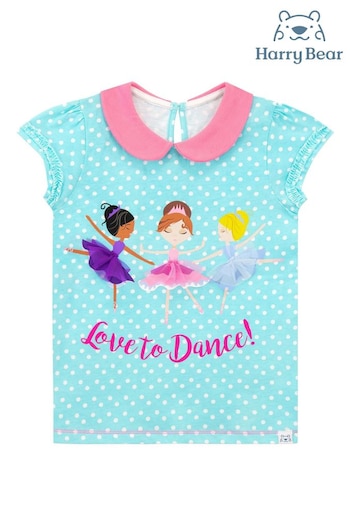 Harry Bear Blue Ballerina Princess Love To Dance Spot T-Shirt (E02301) | £14