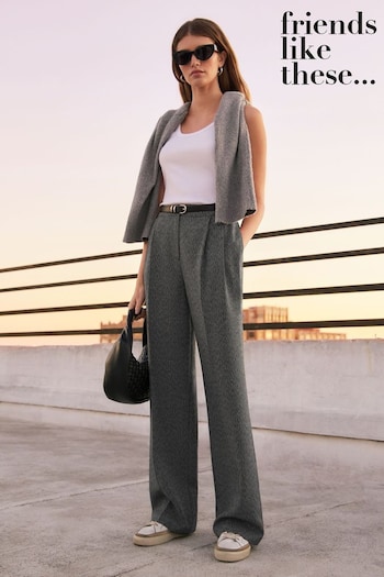 Friends Like These Grey Tailored Wide Leg Trousers (E02329) | £38