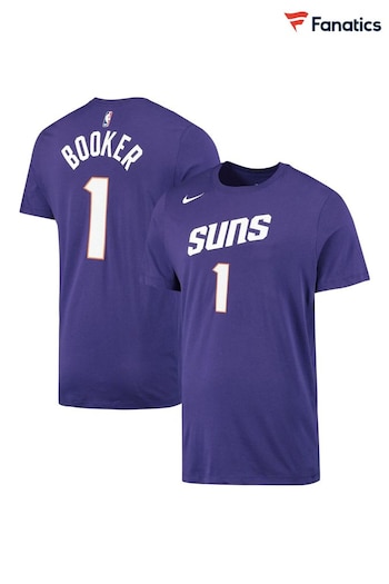 Fanatics Blue Phoenix Suns Name And Number Icon T-Shirt In Devin Booker (E02367) | £28