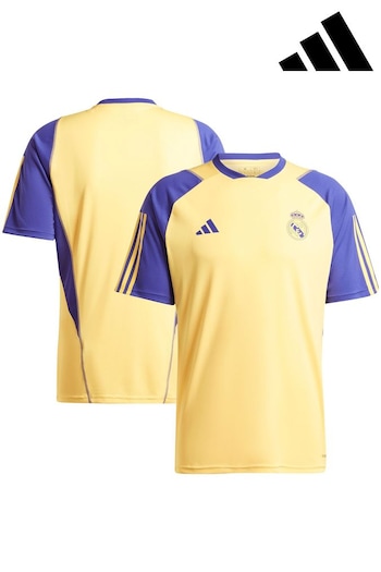 adidas Yellow Real Madrid Training Jersey T-Shirt (E02387) | £45