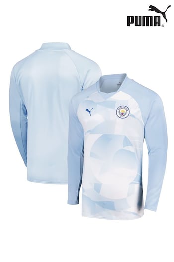 Puma Blue Manchester City Pre Match Sweat Top (E02395) | £85