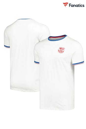 Fanatics Barcelona Ringer White T-Shirt (E02405) | £25