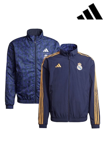 adidas metal Blue Real Madrid Reversible Anthem Jacket (E02413) | £100