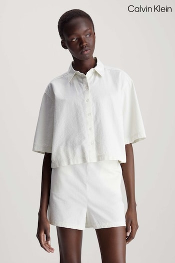 Calvin Dam Klein Label Rib White Shirt (E02430) | £30