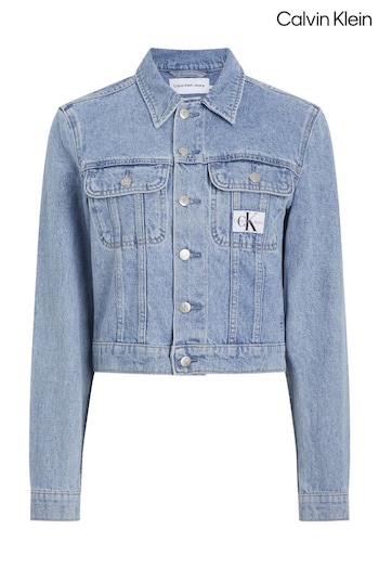 Calvin Klein Blue Cropped 90s Denim Jacket (E02443) | £90
