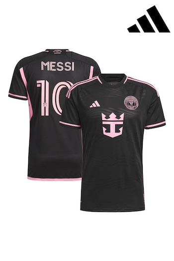 adidas Black Inter Miami CF Away Authentic Jersey 2024 Messi Football Shirt (E02470) | £120