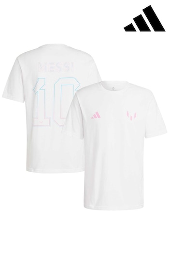adidas White Inter Miami CF Messi Name And Number Football Shirt (E02473) | £35