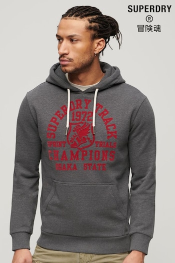 Superdry Grey Track And Field Athletic Graphic Hoodie (E02538) | £60