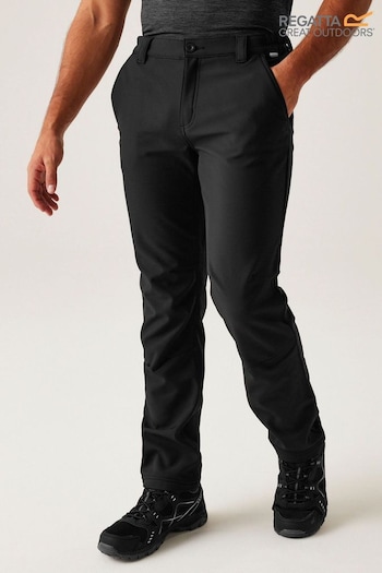 Regatta Black Fenton Softshell Water Repellent Trousers (E02618) | £35