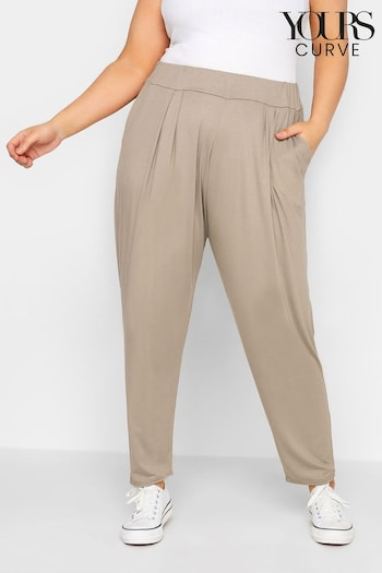 Yours Curve Natural Double Pleated Harem Trousers (E02669) | £23