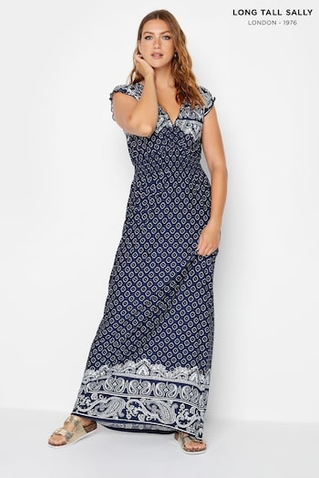 Long Tall Sally Blue Bardot Maxi Dress (E02676) | £45