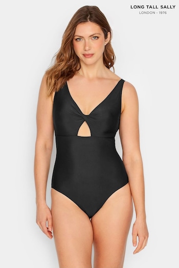 Long Tall Sally Black Twist Cut Out Swimsuit (E02680) | £39