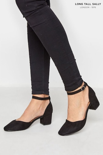 Long Tall Sally Black Block Heel Court Shoes (E02682) | £50