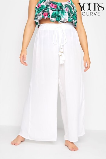 Yours Curve White Tassel Trousers (E02688) | £24