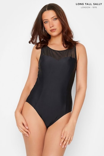 Long Tall Sally Black Mesh Active Swimsuit (E02702) | £34