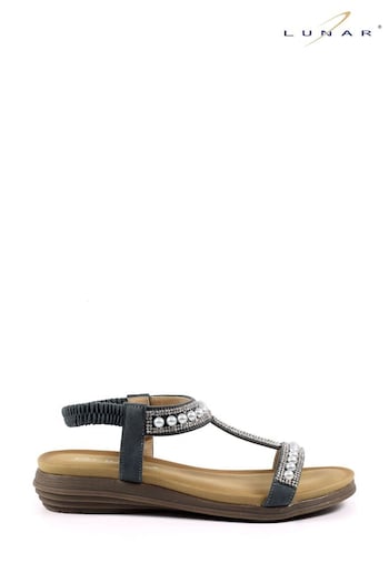 Lunar Grey Tancy Pearl Sandals (E02728) | £35