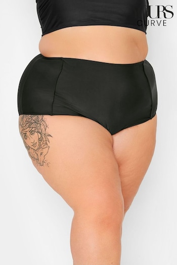 Yours Curve Black Super High Waisted Tummy Control Bikini Briefs (E02756) | £22