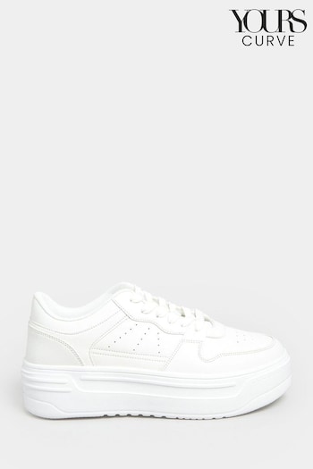 Yours Curve White Extra Wide Fit Super Chunky Trainers (E02799) | £34