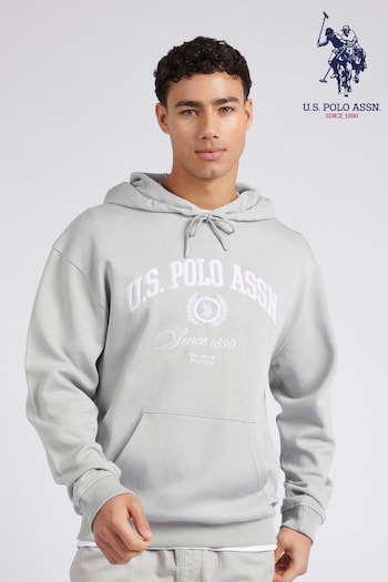 U.S. Polo Assn. Mens Classic Fit Grey Premium Graphic Hoodie (E02809) | £75