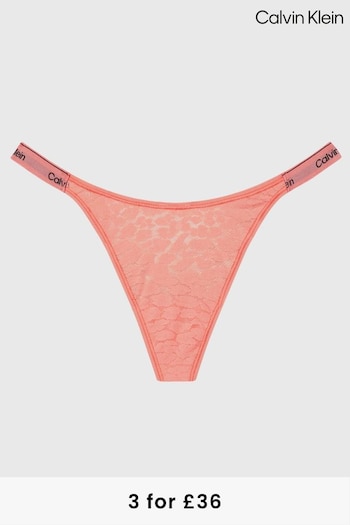 Calvin Haut Klein Orange Lace String Thong (E02825) | £14