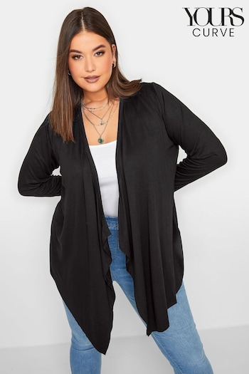 Yours Curve Black Waterfall Cardigan (E02829) | £22