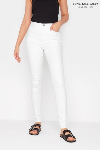 Long Tall Sally White AVA Superstretch Skinny Jeans Roxy (E02854) | £34