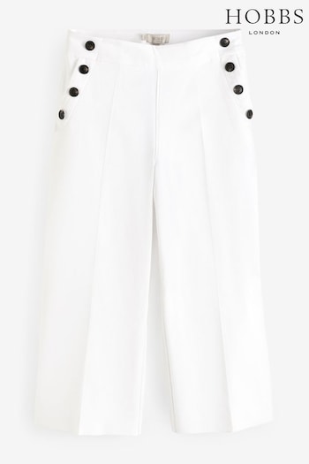Hobbs Petite Simone Crop White Trousers (E02901) | £89