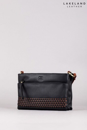 Lakeland Leather Waverton Duo Leather Cross-Body Black Bag (E02953) | £60