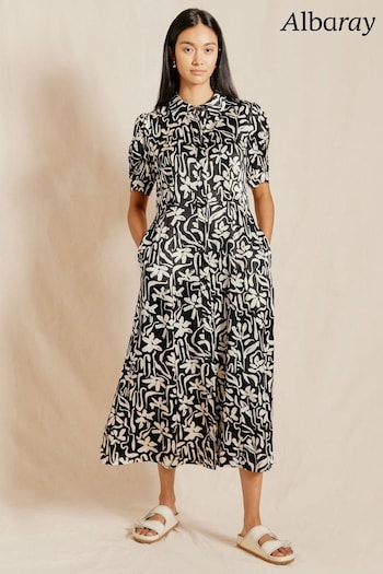 Albaray Brushstroke Tea Black Dress (E02960) | £99