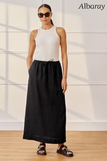Albaray Linen Black Skirt (E02961) | £89