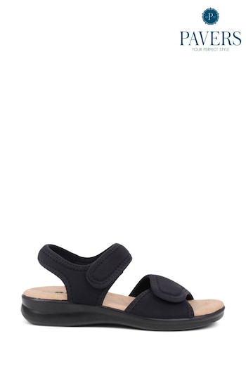 Pavers Black Pavers Adjustable Touch-Fasten Sandals (E02981) | £35