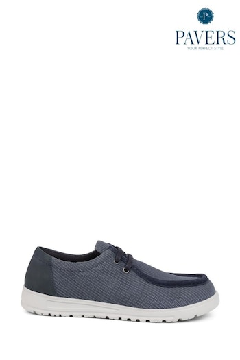 Pavers Blue Lightweight Lace-Up Boat Shoes (E03006) | £35