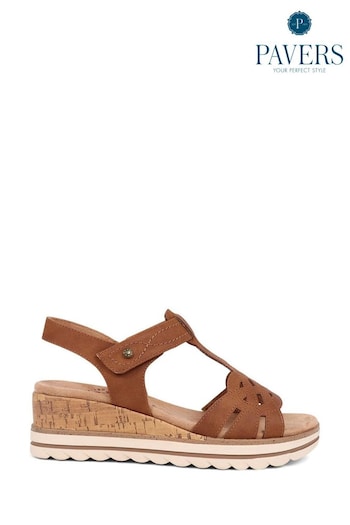 Pavers Touch Fasten Wedge Sandals (E03009) | £45
