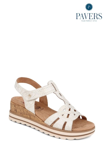 Pavers Touch Fasten Wedge keep Sandals (E03011) | £45