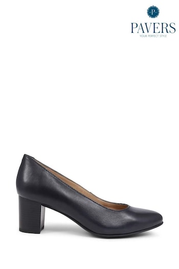Pavers Blue Heeled Leather Court Shoes (E03018) | £45