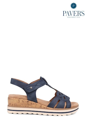 Pavers Touch Fasten Wedge Sandals (E03045) | £45