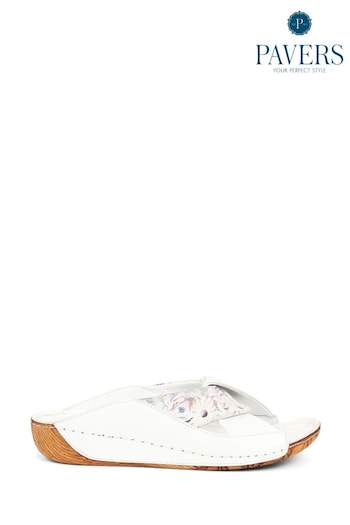 Pavers Casual Mule White Wedges (E03047) | £40