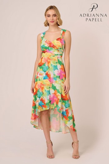 Adrianna Papell Multi Printed Hi-Low Dress (E03051) | £169