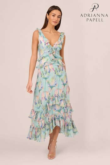 Adrianna Papell Blue Liquid Satin Maxi Dress (E03064) | £320